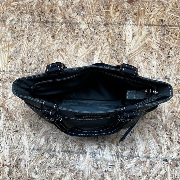 Kenneth Cole Nylon Olive Green Multi-Pocket Double Strap Handbag Purse Tote - Picture 4 of 10